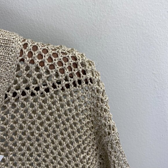 Minnie Rose Metallic Knit Colorblock Sweater Size S - Picture 6 of 9